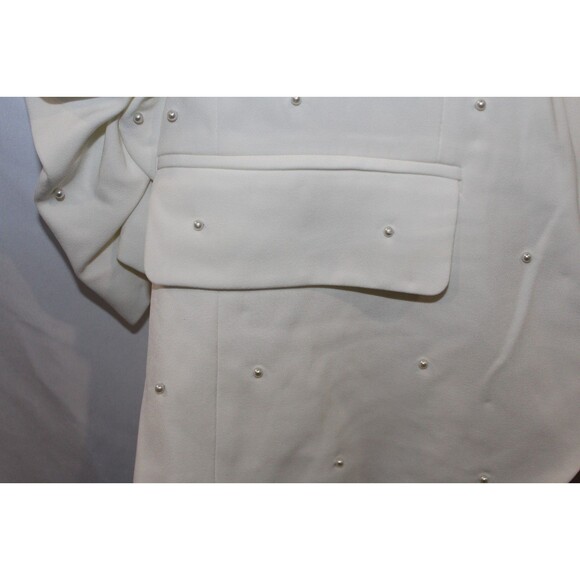 Generation Love Nadia Pearl‎ Blazer Jacket Ruched Sleeves White Size XS NWT $395 - Picture 3 of 9